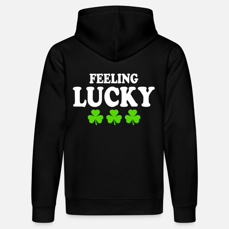 feeling lucky - Stanley/Stella Unisex Bio-Hoodie DRUMMER  - Schwarz