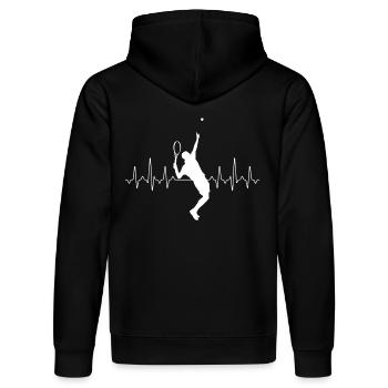 Tennis Heartbeat - Stanley/Stella Unisex Bio-Hoodie DRUMMER  - Schwarz - Hinten - Marisol (170cm)