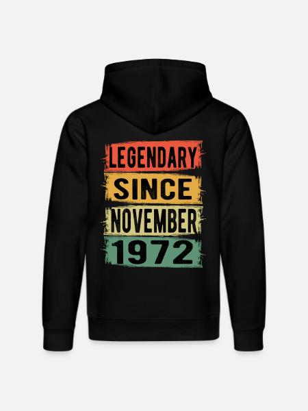 Birthday Retro November 1972 - Stanley/Stella DRUMMER Unisex Organic Hoodie - black