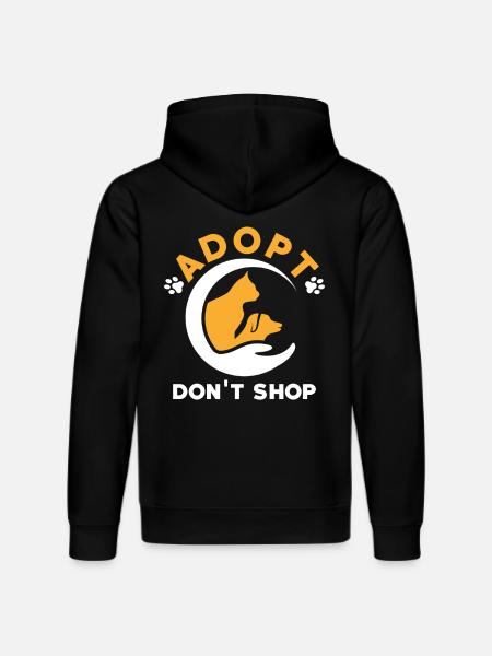 Adopt don't shop - Stanley/Stella DRUMMER Unisex Organic Hoodie - black