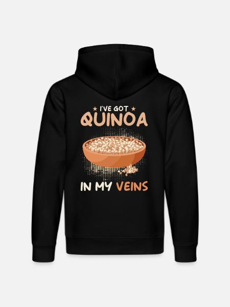 Quinoa Saying - Stanley/Stella DRUMMER Unisex Organic Hoodie - black