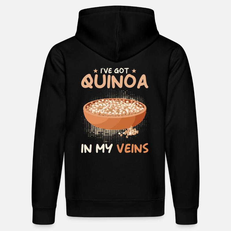 Quinoa Spruch - Stanley/Stella Unisex Bio-Hoodie DRUMMER  - Schwarz