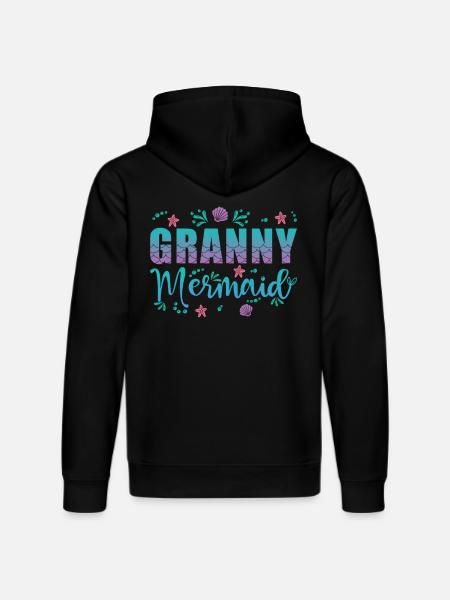 Grandma Mermaid - Stanley/Stella DRUMMER Unisex Organic Hoodie - black