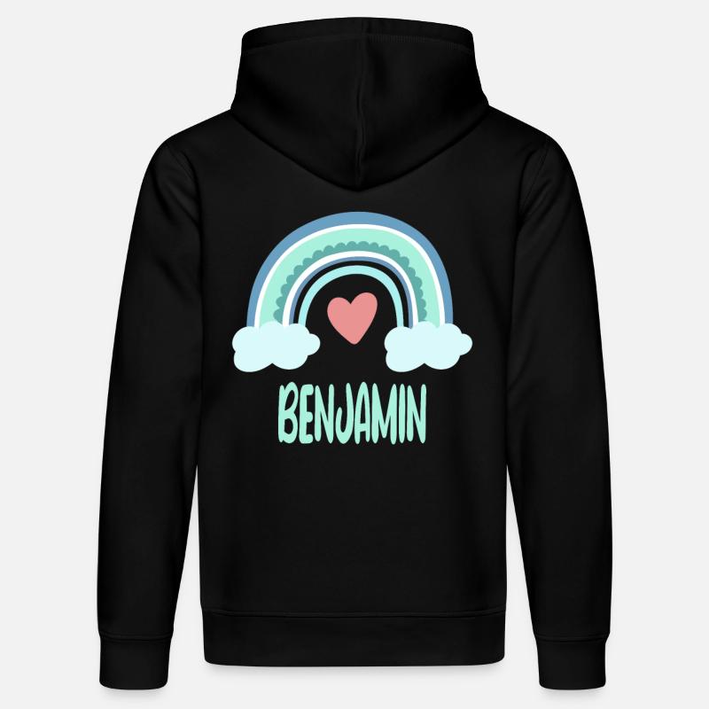 Benjamin Name Regenbogen Baby - Stanley/Stella Unisex Bio-Hoodie DRUMMER  - Schwarz