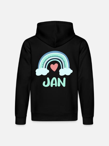 Jan Name Rainbow Baby - Stanley/Stella DRUMMER Unisex Organic Hoodie - black