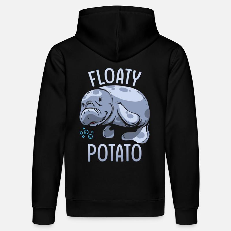 Manatee Floaty Potato Gift - Stanley/Stella DRUMMER Unisex Organic Hoodie - black