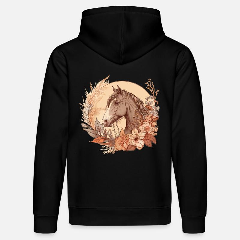 Pferd Boho - Stanley/Stella Unisex Bio-Hoodie DRUMMER  - Schwarz