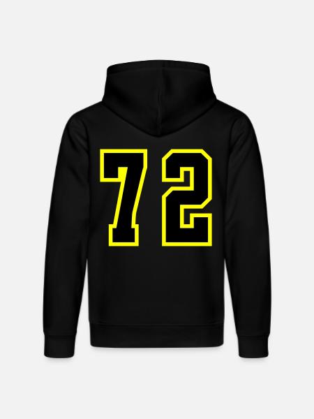 72 Number Jersey - Stanley/Stella DRUMMER Unisex Organic Hoodie - black