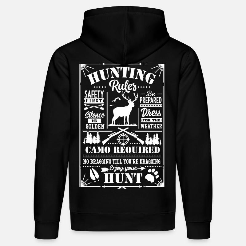 Hunting rules white - Stanley/Stella Unisex Bio-Hoodie DRUMMER  - Schwarz