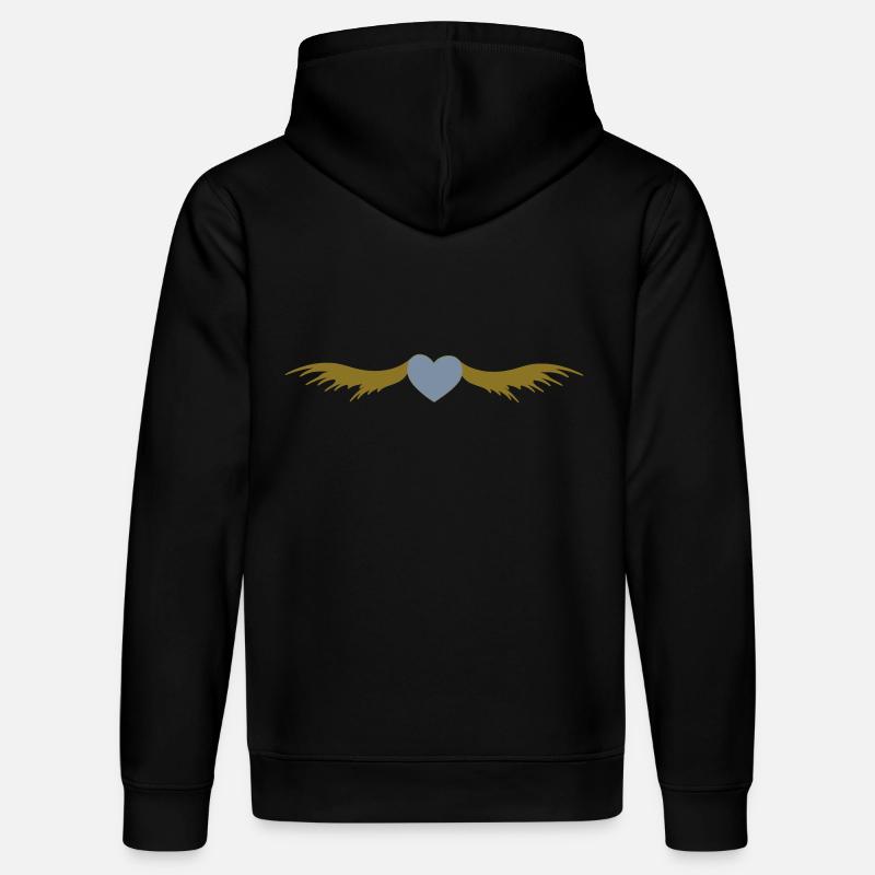 Coeur avec des ailes - Sweat à capuche bio DRUMMER Stanley/Stella Unisexe - noir