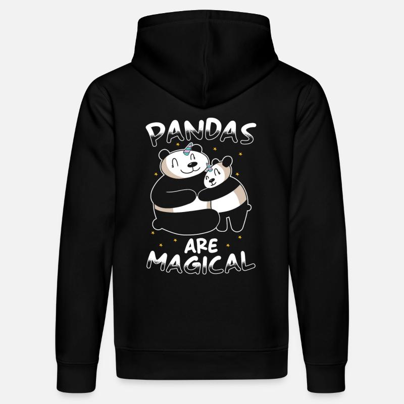 Panda Einhorn Panda - Stanley/Stella Unisex Bio-Hoodie DRUMMER  - Schwarz