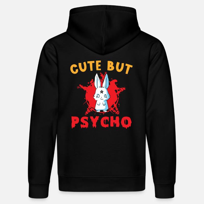Cute but Psycho Hase Goth - Stanley/Stella Unisex Bio-Hoodie DRUMMER  - Schwarz