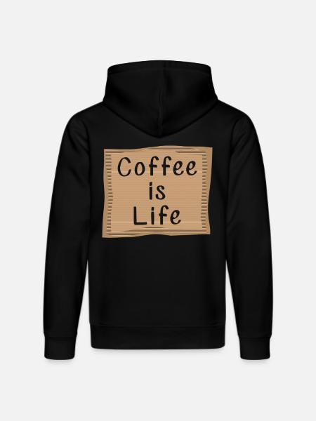 Coffee is Life - Stanley/Stella DRUMMER Unisex Organic Hoodie - black