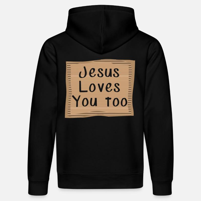 Jésus t’aime aussi - Sweat à capuche bio DRUMMER Stanley/Stella Unisexe - noir