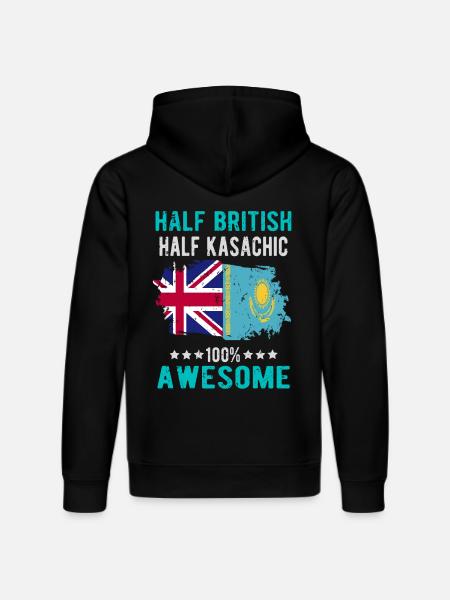 Half British Half Kazakh - Stanley/Stella DRUMMER Unisex Organic Hoodie - black
