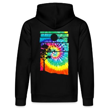Forest Hippie Batik Nature Trees Forest - Stanley/Stella DRUMMER Unisex Organic Hoodie - black - Back - Marisol (170cm)