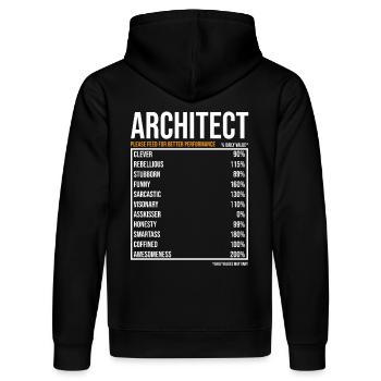Architekt tageswerte Lustiger Architekt - Stanley/Stella Unisex Bio-Hoodie DRUMMER  - Schwarz - Hinten - Marisol (170cm)