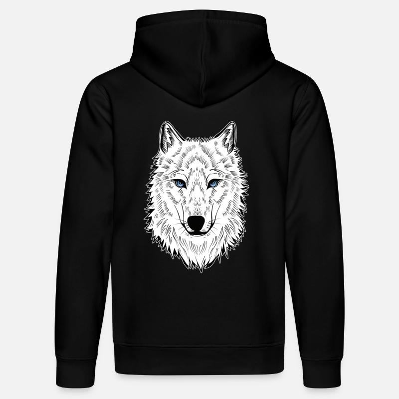 Loup polaire Yeux bleus - Sweat à capuche bio DRUMMER Stanley/Stella Unisexe - noir