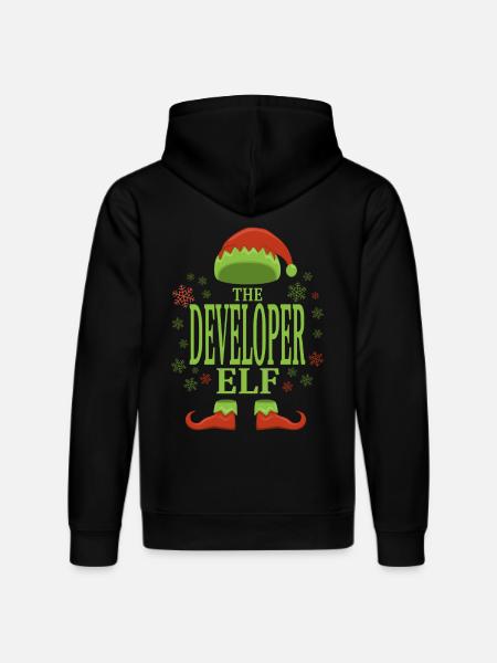 Software Developer Christmas Elf - Stanley/Stella DRUMMER Unisex Organic Hoodie - black