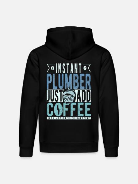 Plumber coffee saying - Stanley/Stella DRUMMER Unisex Organic Hoodie - black