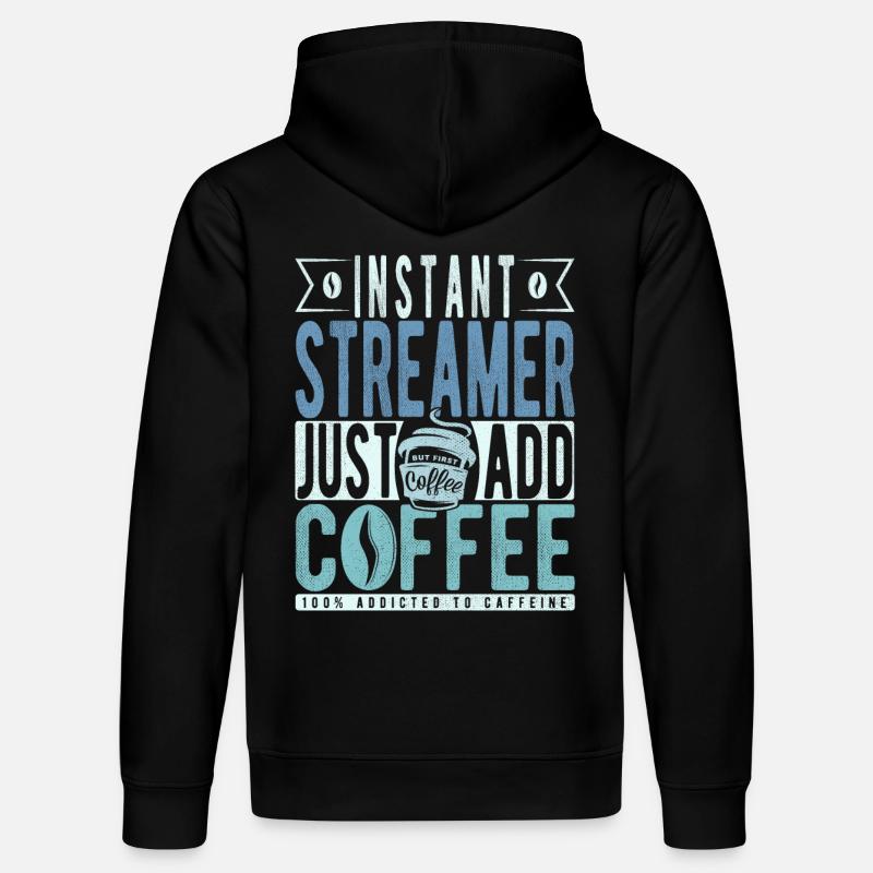 Streamer Kaffee Spruch - Stanley/Stella Unisex Bio-Hoodie DRUMMER - Schwarz