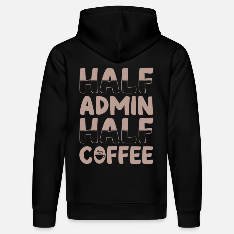Halb Admin Halb Kaffee - Stanley/Stella Unisex Bio-Hoodie DRUMMER  - Schwarz