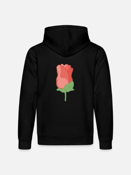 Rose Red Rose Hand-drawn - Stanley/Stella DRUMMER Unisex Organic Hoodie - black