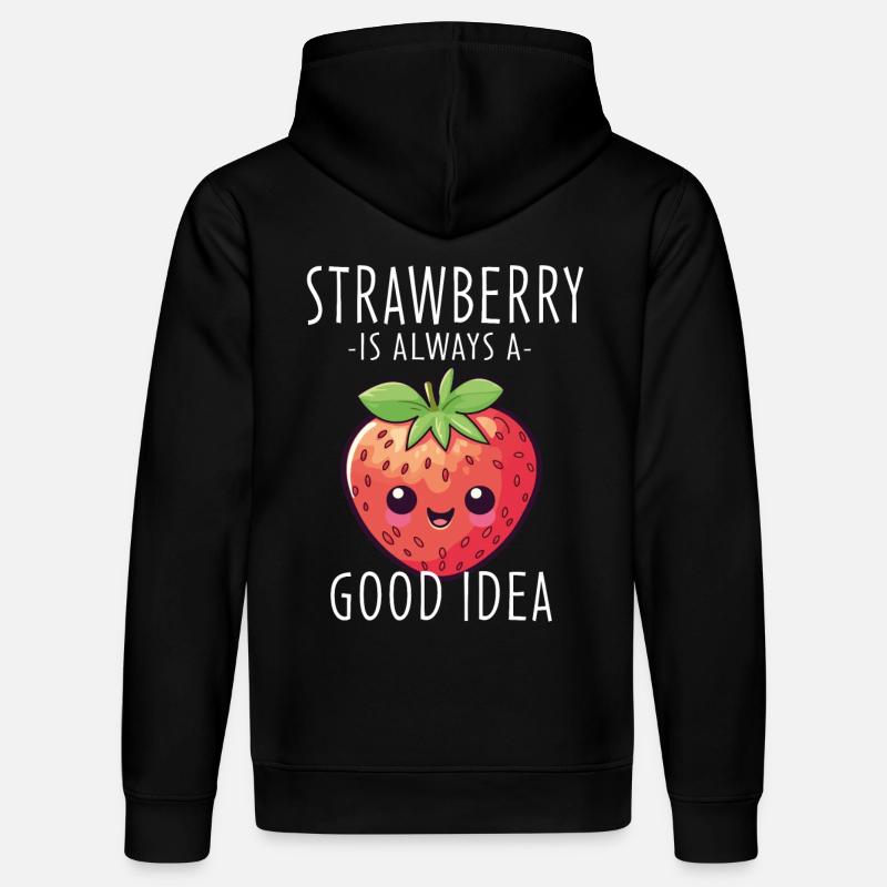 Erdbeere Kawaii - Stanley/Stella Unisex Bio-Hoodie DRUMMER  - Schwarz