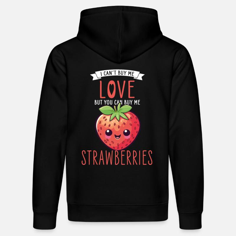 Fraise Kawaii - Sweat à capuche bio DRUMMER Stanley/Stella Unisexe - noir