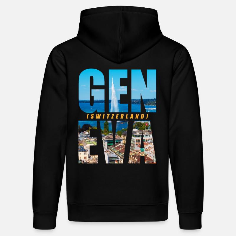 Genève Suisse Souvenir - Sweat à capuche bio DRUMMER Stanley/Stella Unisexe - noir