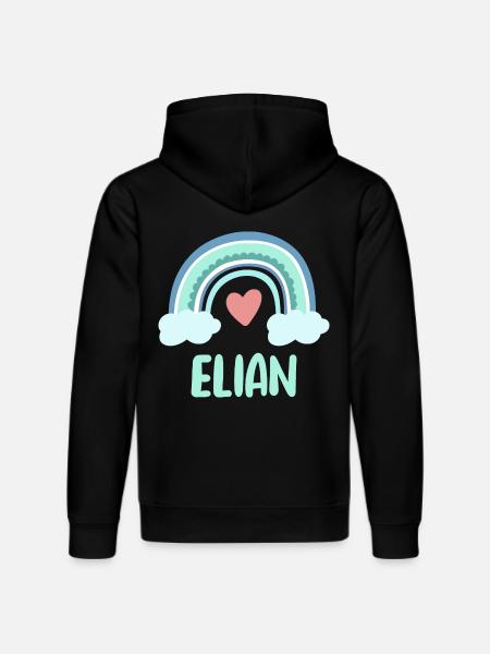 Elian Name Rainbow Baby - Stanley/Stella DRUMMER Unisex Organic Hoodie - black