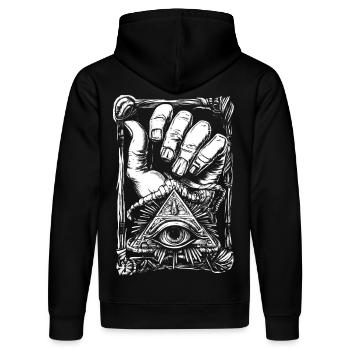 Auge in Pyramide Retro punk - Stanley/Stella Unisex Bio-Hoodie DRUMMER  - Schwarz - Hinten - Marisol (170cm)