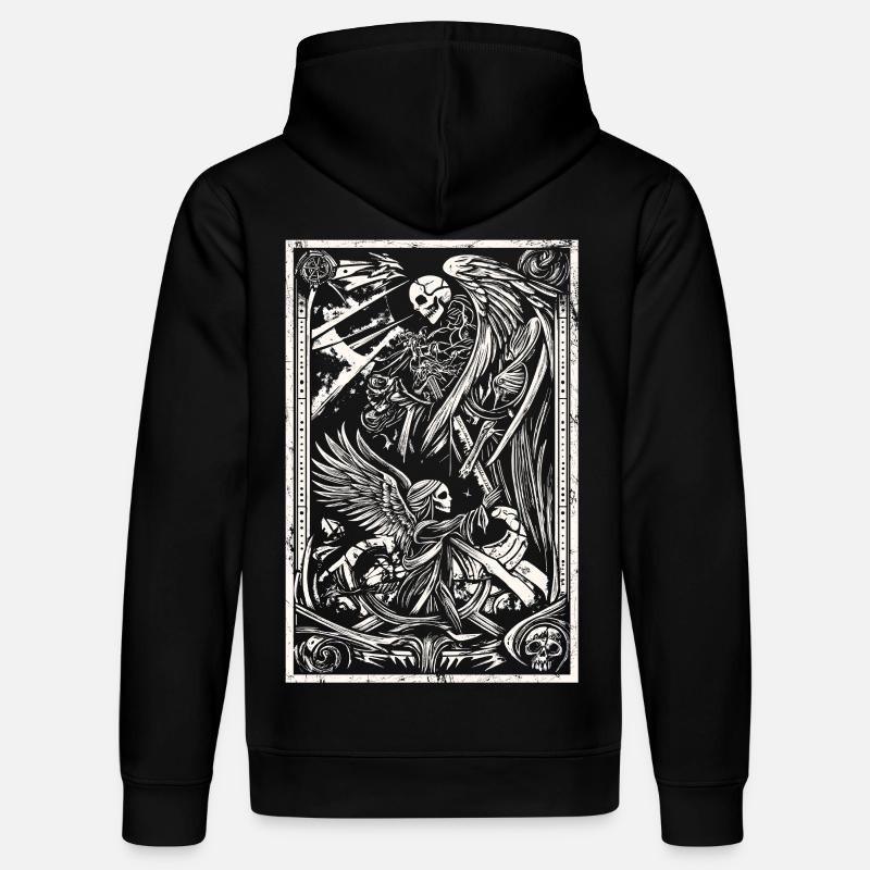 Punk Design Ange Squelette - Sweat à capuche bio DRUMMER Stanley/Stella Unisexe - noir