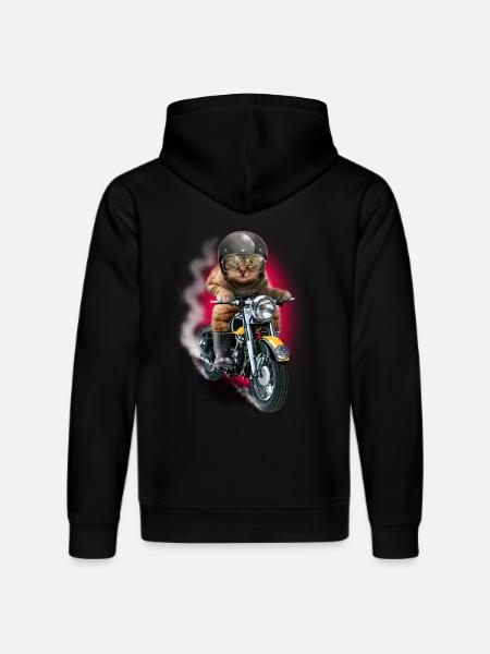 CAT RIDER - Stanley/Stella DRUMMER Unisex Organic Hoodie - black
