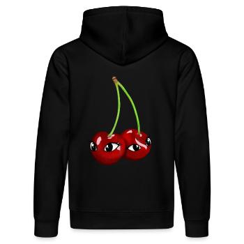 Cerise Cerisier Yeux Visage Fruit Fruits Été - Sweat à capuche bio DRUMMER Stanley/Stella Unisexe - noir - Dos - Marisol (170cm)