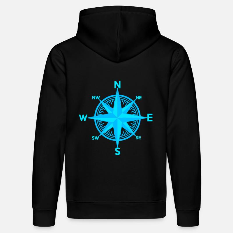 maritim Windrose Kompass Seefahrt Seemann - Stanley/Stella Unisex Bio-Hoodie DRUMMER  - Schwarz