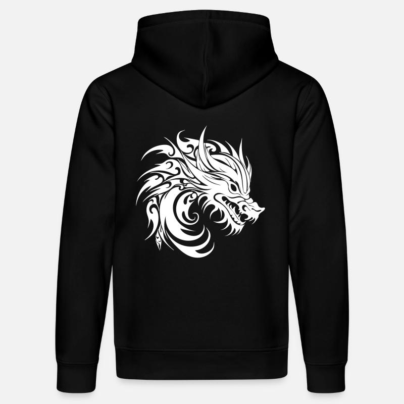 Sifflement Style Tatouage Dragon Tête - Sweat à capuche bio DRUMMER Stanley/Stella Unisexe - noir
