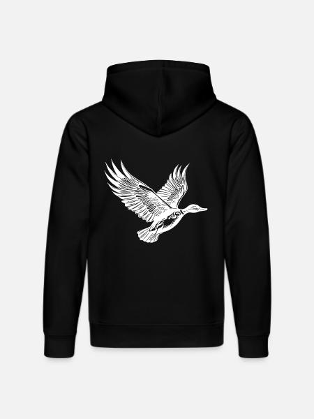 Pretty flying duck with wings - Stanley/Stella DRUMMER Unisex Organic Hoodie - black