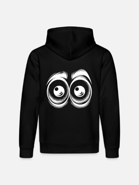 Witzige Augen mit starrem Blick - Stanley/Stella Unisex Bio-Hoodie DRUMMER  - Schwarz