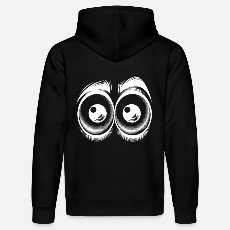Witzige Augen mit starrem Blick - Stanley/Stella Unisex Bio-Hoodie DRUMMER  - Schwarz