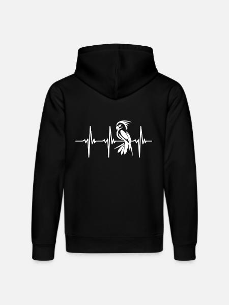 Heartbeat for fierce parrots - Stanley/Stella DRUMMER Unisex Organic Hoodie - black