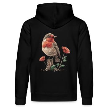 Rotkehlchen - Stanley/Stella Unisex Bio-Hoodie DRUMMER  - Schwarz - Hinten - Marisol (170cm)
