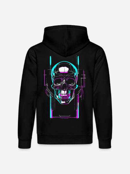 Futuristic skull - Stanley/Stella DRUMMER Unisex Organic Hoodie - black