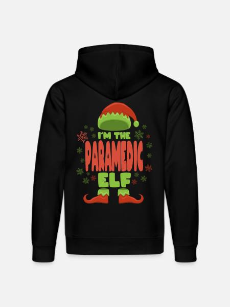 Paramedic Christmas Elf - Stanley/Stella DRUMMER Unisex Organic Hoodie - black