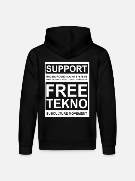Support free tekno - Stanley/Stella DRUMMER Unisex Organic Hoodie - black