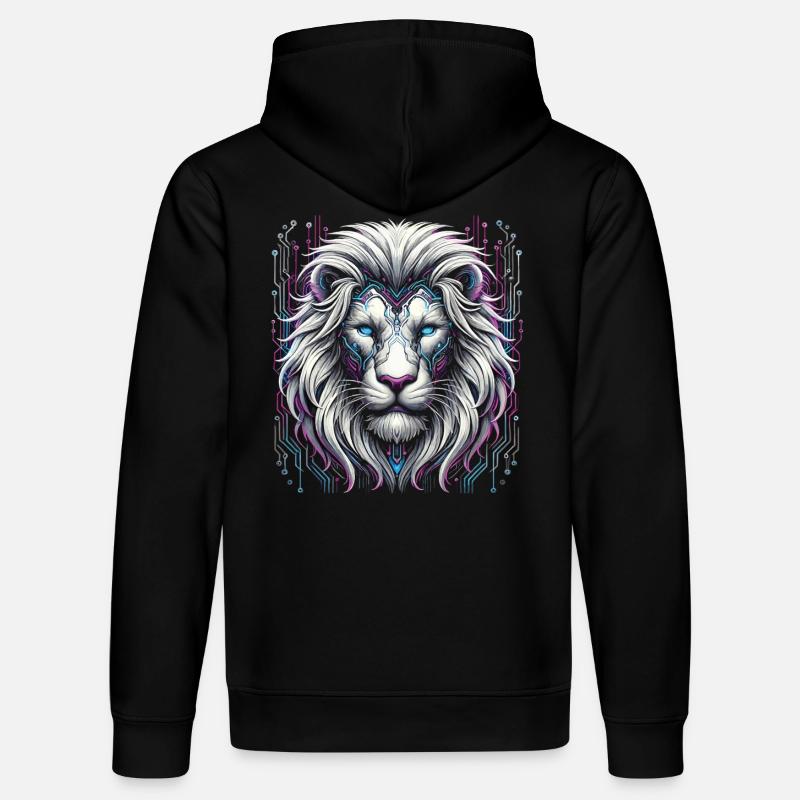 Cyber Lion : Neon Pride - Sweat à capuche bio DRUMMER Stanley/Stella Unisexe - noir