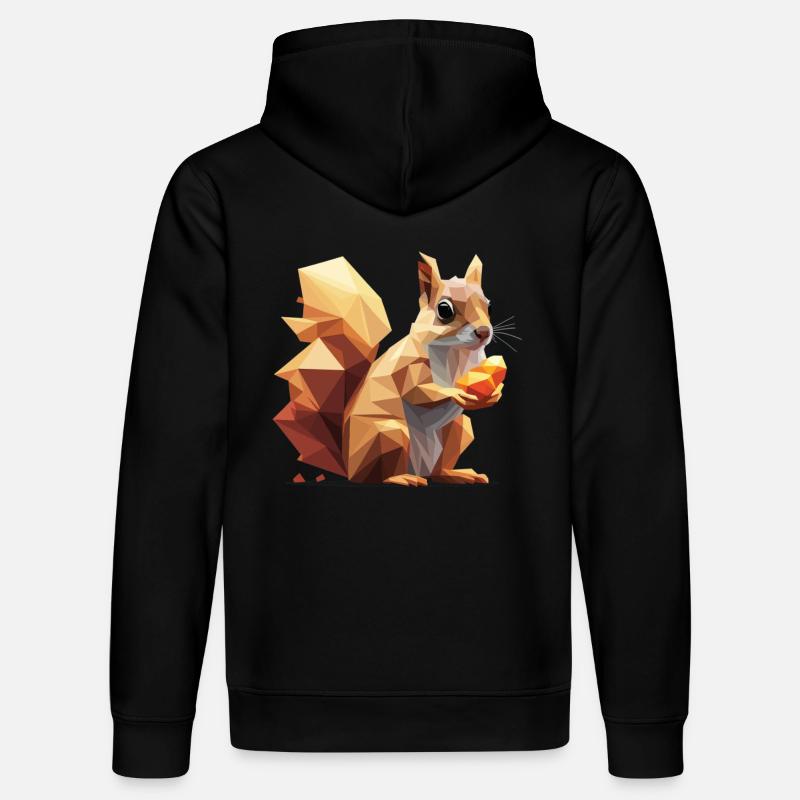 Écureuil low-poly - Sweat à capuche bio DRUMMER Stanley/Stella Unisexe - noir