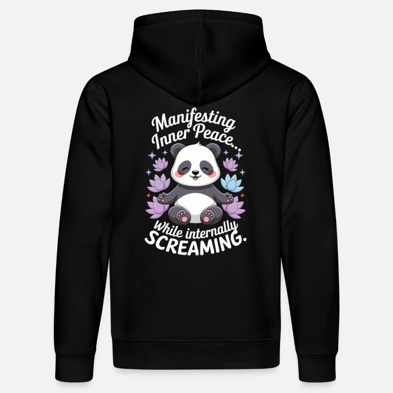Panda méditer – Zen & Mindfulness - Sweat à capuche bio DRUMMER Stanley/Stella Unisexe - noir
