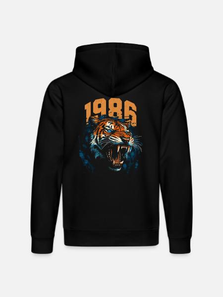1986 - Year of the Tiger - Chinese Zodiac - Stanley/Stella DRUMMER Unisex Organic Hoodie - black