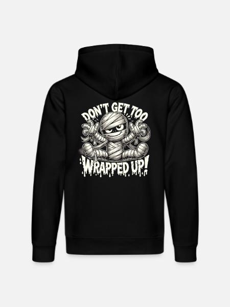 Wrapped Mummy Halloween Shirt - Stanley/Stella DRUMMER Unisex Organic Hoodie - black